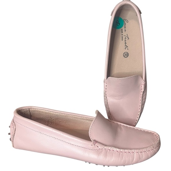 Enzo Tesoti Shoes - ENZO TESOTI Pale Pink Leather Driving Shoe Loafer Made in Spain Women's Size 8